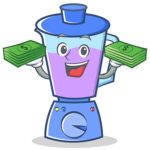 Blender Holding Money Trying Not To Spend Too Much Money