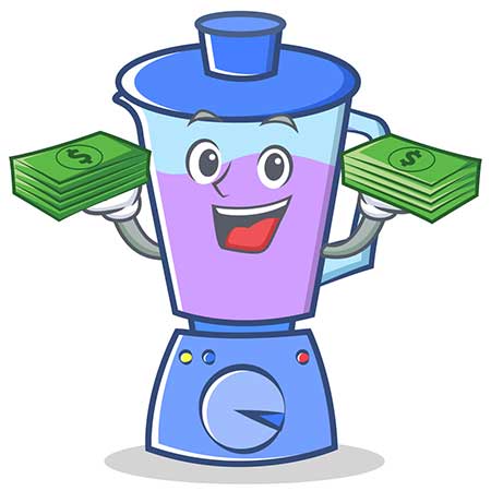 Blender Holding Money Trying Not To Spend Too Much Money