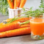 Carrots And Glass Of Juice For Healthy Skin