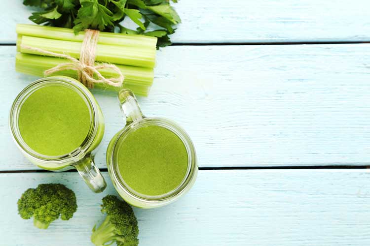 Celery juice On Table