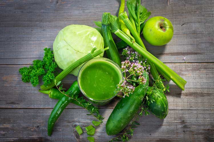 Selection of Greens Freshly Juiced