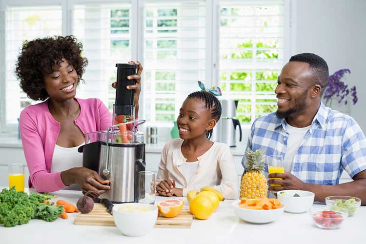 Family Enjoying Juice