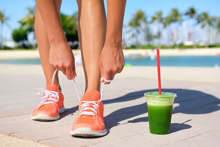 Woman running With Juice