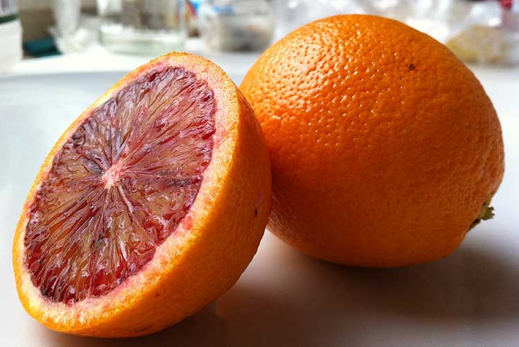 Blood Orange about to be juiced