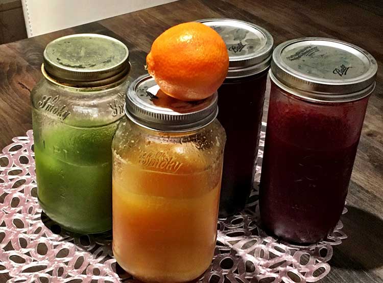 Juice in mason jar ready to be frozen