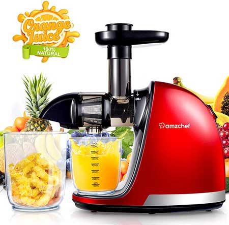 AMZCHEF Juicer, Slow- Extractor Professional Machine with Quiet Motor