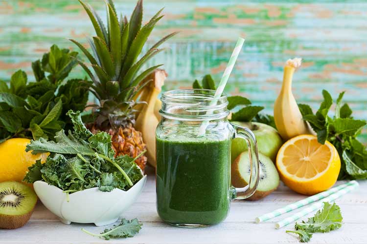 Green Juice Made from fiber vegetables